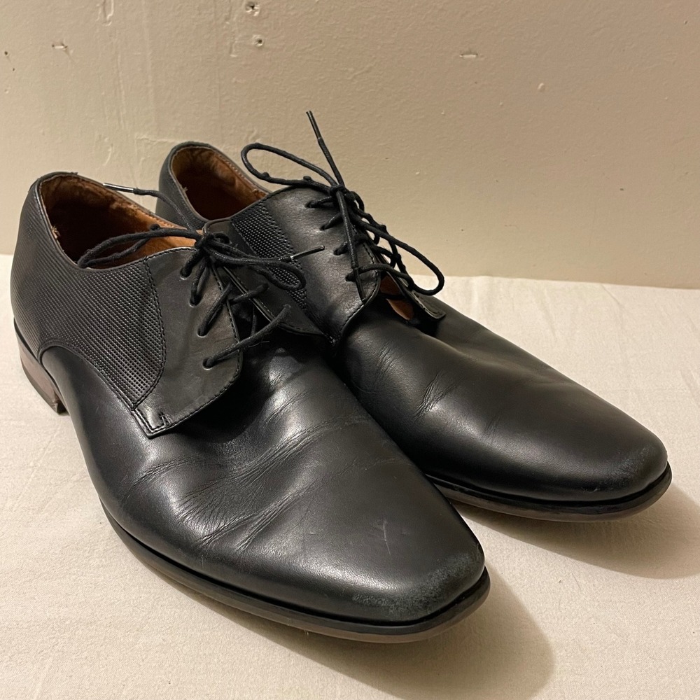 Florsheim Mens Size 10.5D Black Leather Lace Up Dress Shoes